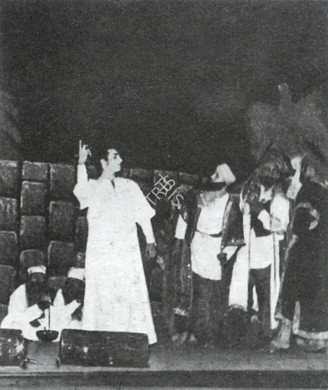 Unknown (Photographer). Sabavala as 'Ishaak' in 'The Golden Journey to Samarkand', staged by the Elphinstone College Dramatics Society at the Cowasjee Jehangir Hall, Bombay, India. Photographic Still, Early 1940s | Contemporary Photograph, The Crucible of Painting, 2005 | Photography | 00801903