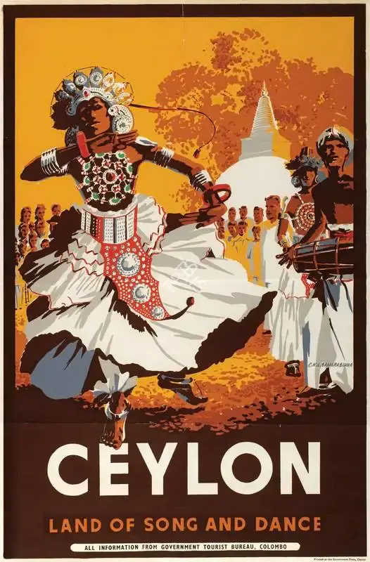 After C.K.L. Samarasinha (Artist), Ceylon, Travel Publicity Related Art & Poster