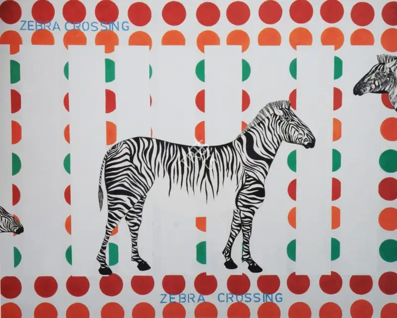 Anjum Singh (Artist), Zebra Crossing, 2003, Painting