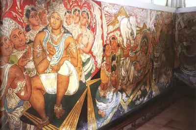 George Keyt (Artist), The Invitation of the Gods and the Dream of Queen Maya, 1940, Mural