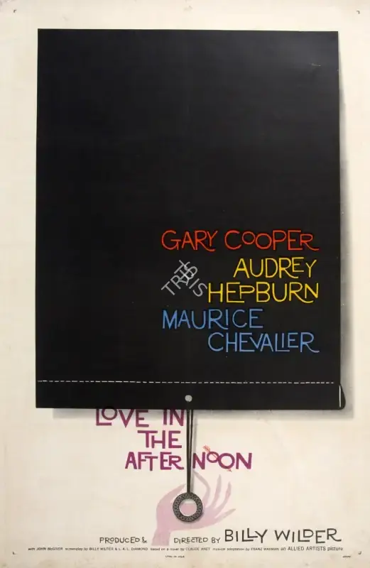 Saul Bass (Poster Designer), Love in the Afternoon, 1957, Poster