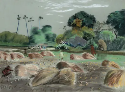 Chittaprosad (Artist), Untitled (Masol), 1952, Painting