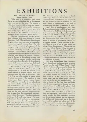 J. M. (Essayist), Exhibitions, 1949, Essay