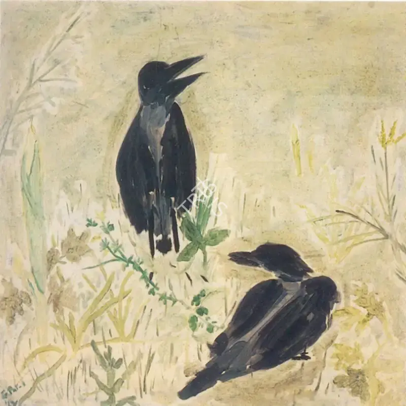 Patel, Gieve (Artist). Two Crows, 1962 | Painting, So.Lon/08.05.97, 1997 · Sotheby's