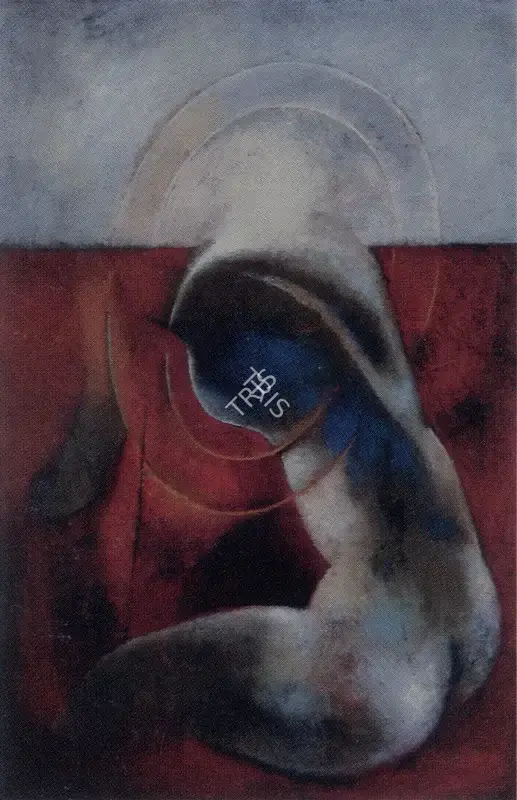 G.R. Santosh (Artist), White and Red, 1968, Painting