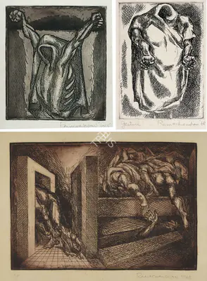 A. Ramachandran (Artist), Crucifixion, 1968, Graphic Art