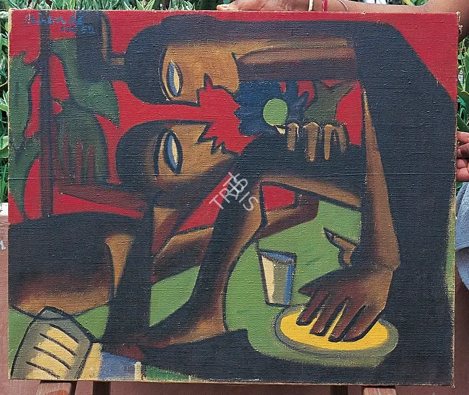 Biren De (Artist), Man and Woman, 1952, Painting