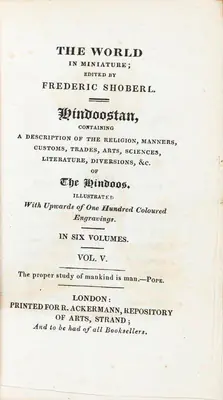Frederic Shoberl (Editor), Hindoostan, 1822, Edited Antiquarian Book
