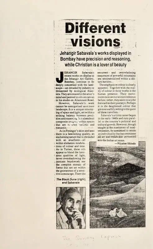 Niyatee Shinde (Writer), Different visions , 1993, Newspaper Clipping