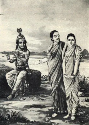Raja Ravi Varma (Artist), Radha Krishna, 1985, Graphic Art