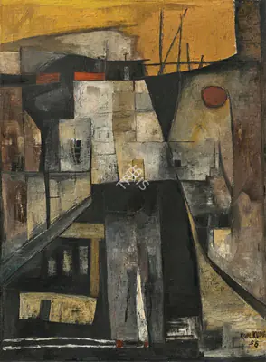 Ramkumar (Artist). Untitled, 1958 | Painting, Ch.NeY/23.03.22, 2022 · Christie's