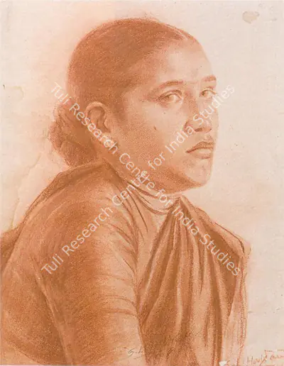 S.L. Haldankar (Artist), Indian Woman, 1908, Painting