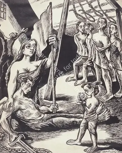 Chittaprosad (Artist), Kayyur Hanging, 1947, Painting