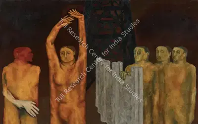 Sudhir Patwardhan (Artist), Five Figures, 1976, Painting