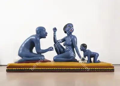 Reddy, Ravinder (Artist). Family. Painted and gilded polyester-resin fiberglass, 1979 | Sculpture | FineArts | 00645098