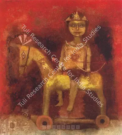 Ganesh Pyne (Artist), Untitled (Rider On The Threshold), 1968, Painting