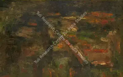 K.M. Adimoolam (Artist), "Land Reflects", 1991, Painting