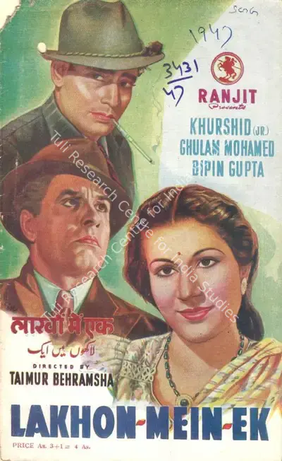 Taimur Behramshah (Director), Lakhon Mein Ek, 1947, Song-Synopsis Booklet