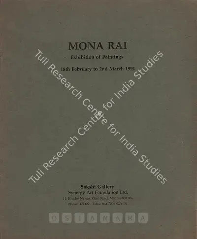 Mona Rai (Artist), Mona Rai, 1991, Solo Exhibition Catalogue