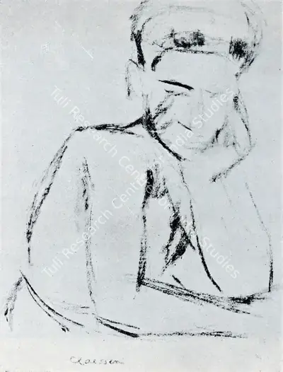 George Claessen (Artist), Male Figure, Drawing