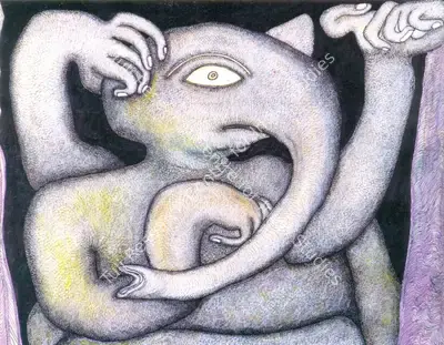 Jogen Chowdhury (Artist), Vinayak, 1996, Painting