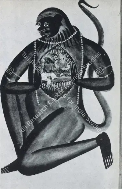 Unknown (Artist), Hanuman with Rama and Sita in his Heart, 1860, Painting