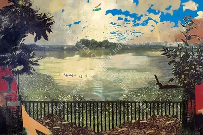 Nataraj Sharma (Artist), Sama Talav, 2023, Painting