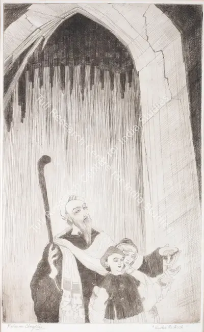 M.A.R. Chughtai (Artist), Under The Arch, Graphic Art