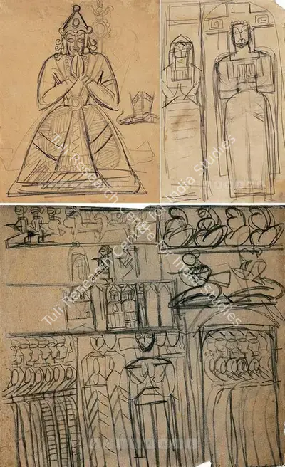 Jamini Roy (Artist), Various, Drawing