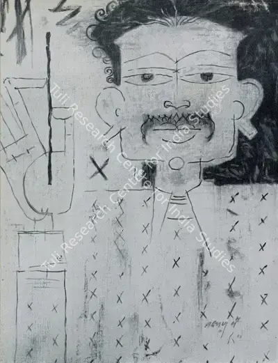 Laxman Pai (Artist), The Painter, 1953, Painting