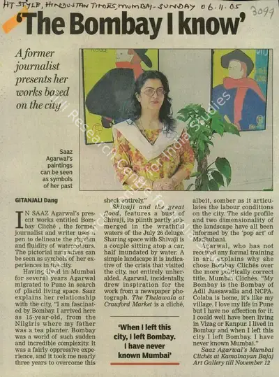 Gitanjali Dang (Reporter), The Bombay I Know, 2005, Newspaper Clipping
