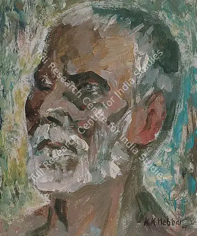 K.K. Hebbar (Artist), Portrait, 1949, Painting
