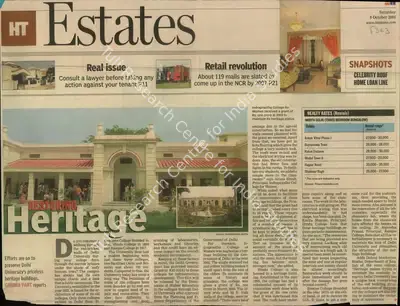 Garima Pant (Reporter), Restoring Heritage, 2005, Newspaper Clipping