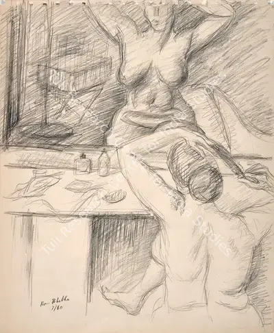 Bhabha, Homi J. (Artist). Untitled, 1960 | Drawing, Pu.Onl/07.12.23, 2023 · Pundole