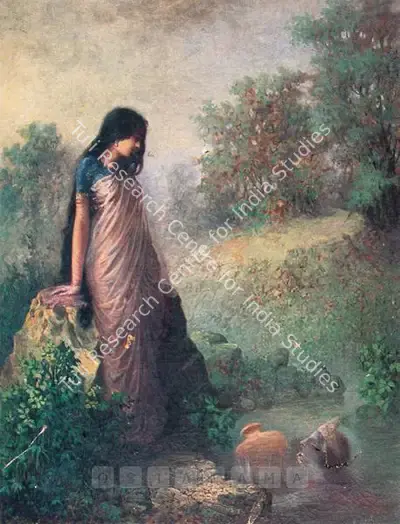 Ustad Allah Bukhsh (Artist), Woman, Painting