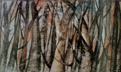 Krishna, Devayani (Artist). Lost in the Wood, late 1960s | Painting, Os.Mum/02.12.05, 2005 · Osian's
