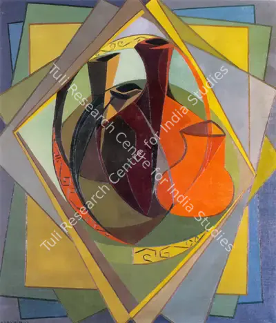 Sabavala, Jehangir (Artist). Jugs In Consonance. Pen and black ink laid down on paper, 1959 | Painting  | 00876739
