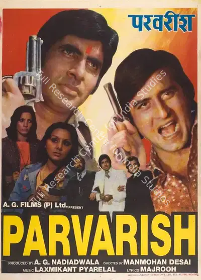 A.A. Nadiadwala (Producer), Parvarish, 1977, Full Sheet Poster
