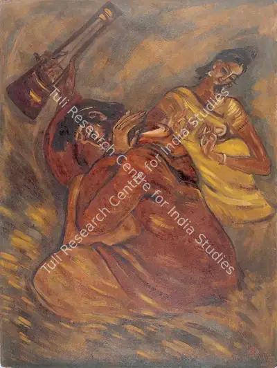 Sudhir Khastgir (Artist), Baul & Dancer, 1968, Painting