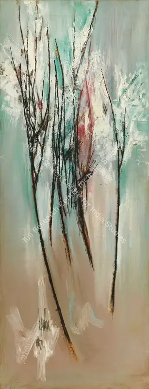 B. Prabha (Artist), Untitled (Trees), 1967, Painting