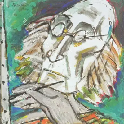 Paritosh Sen (Artist), Self Portrait, 2004, Painting