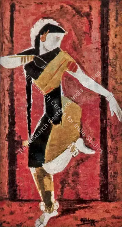K.K. Hebbar (Artist), Bharat Natyam, 1963, Painting