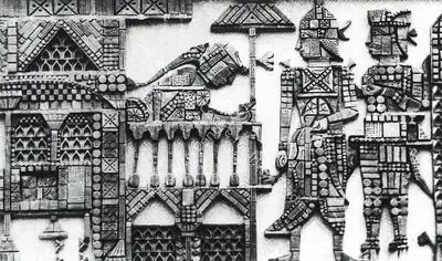 Subramanyan, K.G. (Artist). Mural at Ravindralaya. Terracotta, 1963 | K.G. Subramanyan, 2003 | Relief Work | FineArts | 00566304