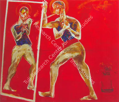 Tapas Konar (Artist), A Man, An Outsider, 2003, Painting