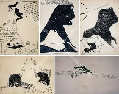 Rameshwar Broota (Artist), Ape Series, 1974, Drawing