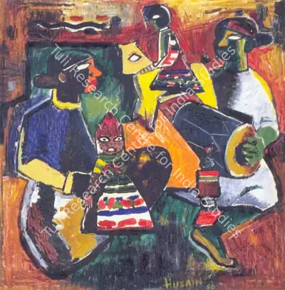 Husain, M.F. (Artist). Doll's Marriage. Oil on canvas, 1950 | Painting | FineArts | 00375545