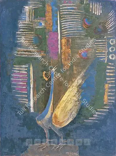 K.K. Hebbar (Artist), Peacock, 1963, Painting