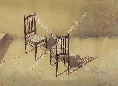 Sanjay Bhattacharya (Artist), Two Chairs, 1988, Painting