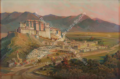 Sardar Sobha Singh (Artist), Potala Palace in the Evening Light, 1954, Painting