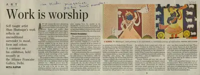 Mita Kapoor (Reporter), Work is Worship, 2005, Newspaper Clipping